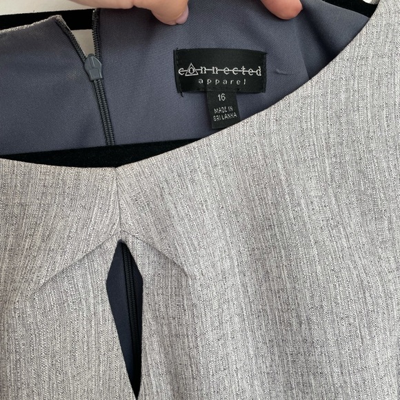 Connected Apparel grey dress with peplum waist - Picture 7 of 9